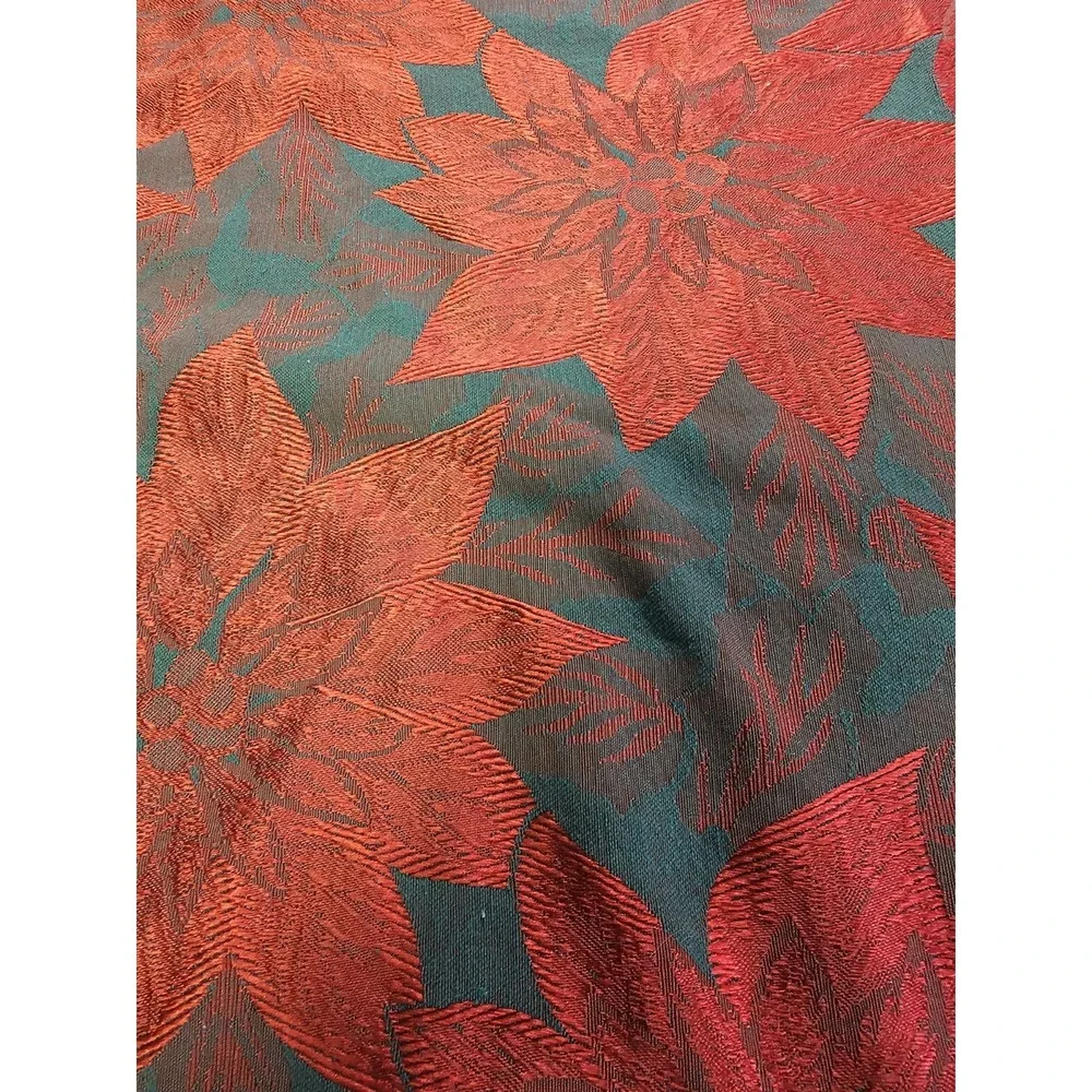 Vintage 1980s‎ Christmas Tablecloth Pointsettias Rectangular